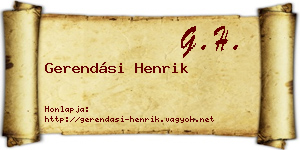 Gerendási Henrik névjegykártya